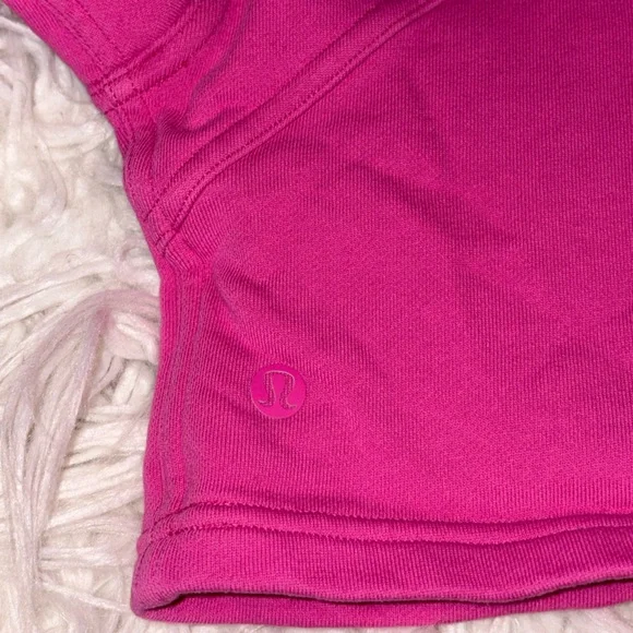 Lululemon All Yours Pink Cropped Hoodie Size 12 Pullover Sweatshirt - Picture 6 of 8